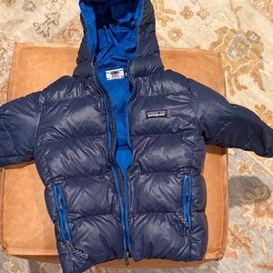 Patagonia hi loft down Blue Hooded Puffer Jacket